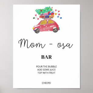 Poster Enseigne de bar mom-osa Evergreen. Bar momosa d'hi