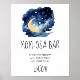 Poster Enseigne de bar Mom-osa Lune et Étoiles Maman