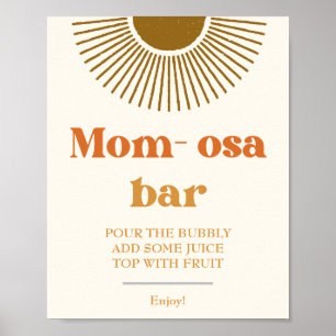 Poster Enseigne de bar personnalisée Boho aquarelle Rétro