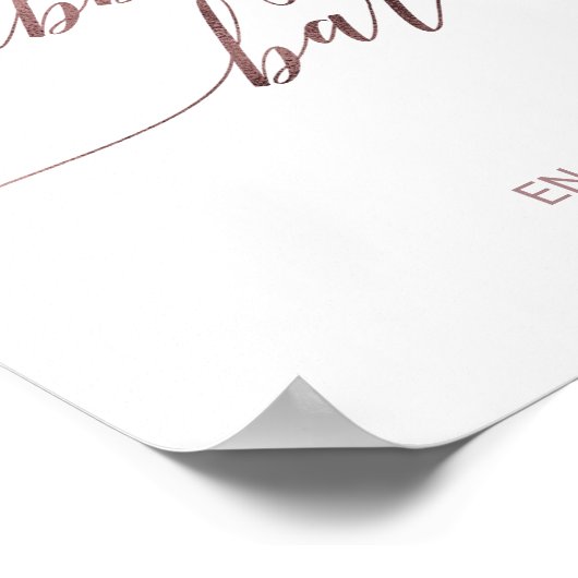 Poster Enseigne de bar pétillant en calligraphie dorée ro (Coin)