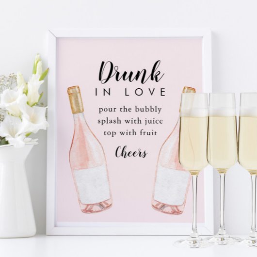 Poster Enseigne de bar pétillant pour enterrement de vie 