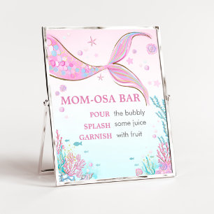 Poster Enseigne de bar pour maman pour Baby Shower Sirène