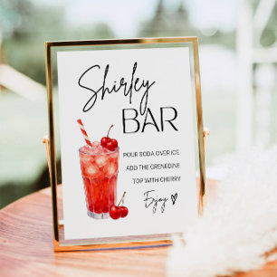 Poster Enseigne de bar Shirley Temple aquarelle