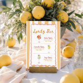 Poster Enseigne de bar Spritz à motif rayure ondulée
