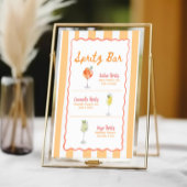 Poster Enseigne de bar Spritz à motif rayure ondulée
