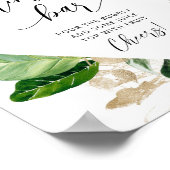 Poster Enseigne de bar tropicale à l’aquarelle Monstera m (Coin)