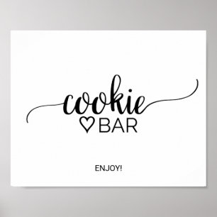 Poster Enseigne de barre à cookies en calligraphie noire