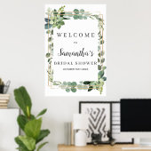 Poster Enseigne de bienvenue de mariage dorée succulente  (Bureau à domicile)