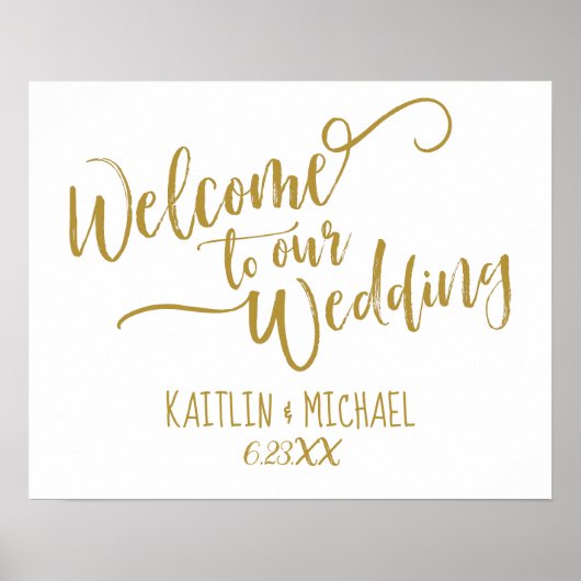 Poster Enseigne de bienvenue de mariage en calligraphie b (Devant)