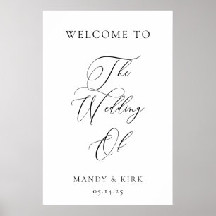 Poster Enseigne de bienvenue de mariage personnalisée 24x