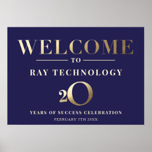 Poster Enseigne de bienvenue pour les 20 ans de l'entrepr