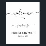 Poster Enseigne de bienvenue simple et minimaliste pour l<br><div class="desc">Enseigne de bienvenue simple et minimaliste pour la baby shower de mariage</div>