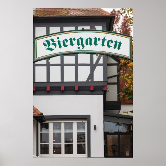 Poster Enseigne de Biergarten, Allemagne (Devant)