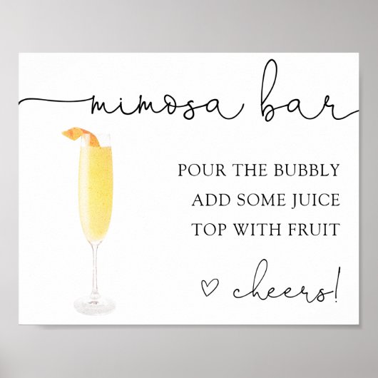 Poster Enseigne de boisson de bar Mimosa (Devant)