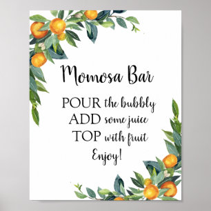 Poster Enseigne de boisson pour Baby Shower Momosa Bar