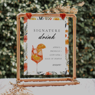 Poster Enseigne de boisson signature Aperol pour enterrem