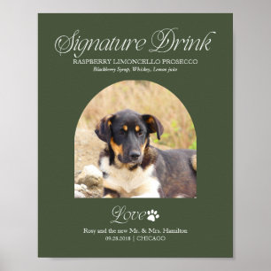 Poster Enseigne de boisson signature de mariage avec phot
