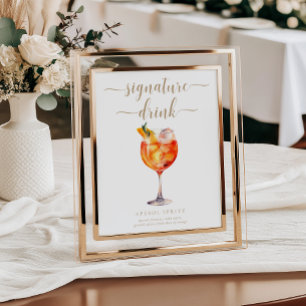Poster Enseigne de boisson signature minimaliste moderne