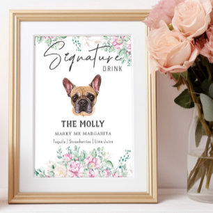 Poster Enseigne de boisson signature pour Bouledogue Fran