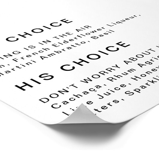 Poster Enseigne de boissons signature lettrage rétro mode (Coin)