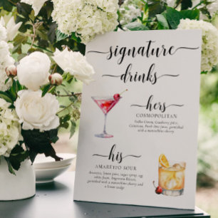 Poster Enseigne de boissons signature minimalistes modern