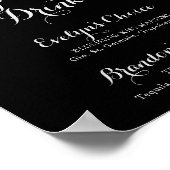 Poster Enseigne de boissons signatures botaniques noir ru (Coin)