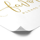 Poster Enseigne de cadeaux de mariage - Bounce Script (Or (Coin)