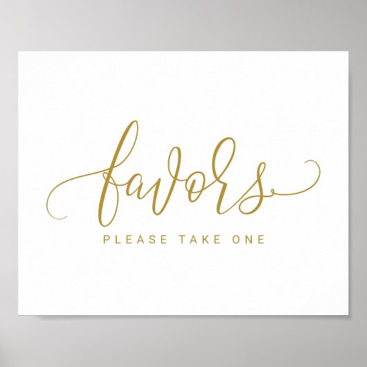 Poster Enseigne de cadeaux de mariage - Bounce Script (Or (Devant)