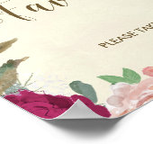 Poster Enseigne de cadeaux de mariage floral de douche de (Coin)