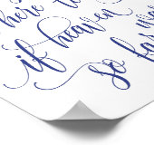 Poster Enseigne de calligraphie de luxe en mémoire (Bleu (Coin)