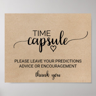 Poster Enseigne de capsule temporelle en calligraphie kra