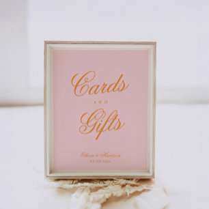 Poster Enseigne de cartes et cadeaux de mariage à écritur