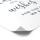 Poster enseigne de conseils et de vœux floraux bleus pous (Coin)