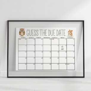 Poster Enseigne de devinette de date d'accouchement de do