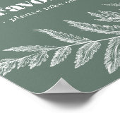 Poster Enseigne de douche botanique de fougère ou de cade (Coin)