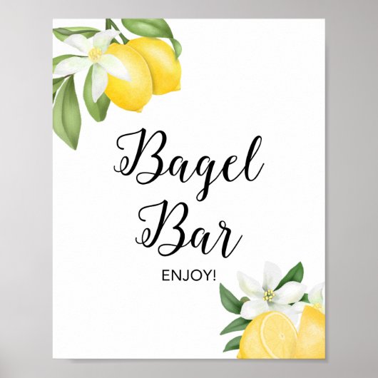 Poster Enseigne de douche Citron Citrus Bagel Bar (Devant)