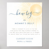 Poster Enseigne de douche de bébé Soleil Bébé Combien est (Devant)
