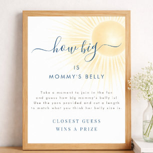Poster Enseigne de douche de bébé Soleil Bébé Combien est