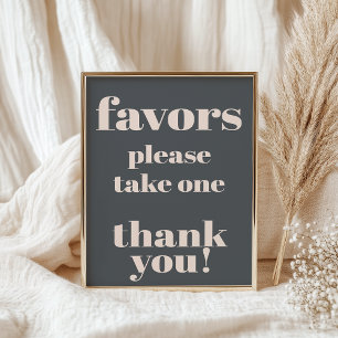 Poster Enseigne de Faveurs de Baby Shower avec Typographi
