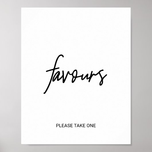 Poster Enseigne de faveurs de calligraphie fantaisiste (Devant)