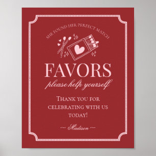 Poster Enseigne de Faveurs de Mariage Parfaite Matchbox p