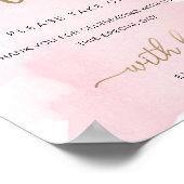 Poster Enseigne de Faveurs en Aquarelle Rose et Or (Coin)