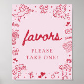 Poster Enseigne de faveurs moderne de la Saint-Valentin d (Devant)