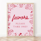 Poster Enseigne de faveurs moderne de la Saint-Valentin d