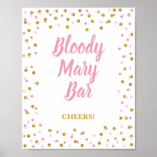 Poster Enseigne de fête de bar Bloody Mary Rose & Confett