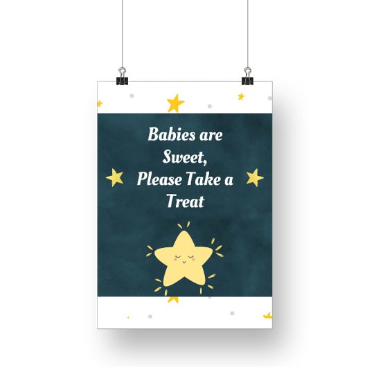 Poster Enseigne de fête de bébé Twinkle Twinkle Star