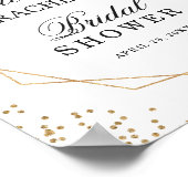 Poster Enseigne de Fête de Fiançailles Verdure Paillettes (Coin)