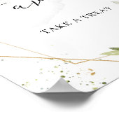 Poster Enseigne de feuilles de verdure moderne en géométr (Coin)