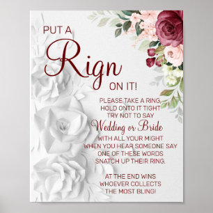 Poster Enseigne de jeu de baby shower Watercolor Put a Ri