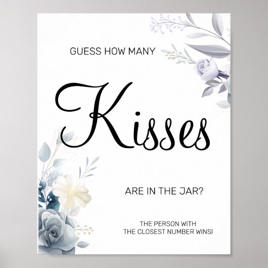 Poster Enseigne de jeu de douche de mariage aquarelle Com (Devant)